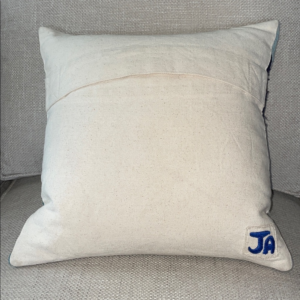Jonathan Adler Mid Century Danish Bird Embroidered Throw Pillow w/Feather Insert - Picture 4 of 6